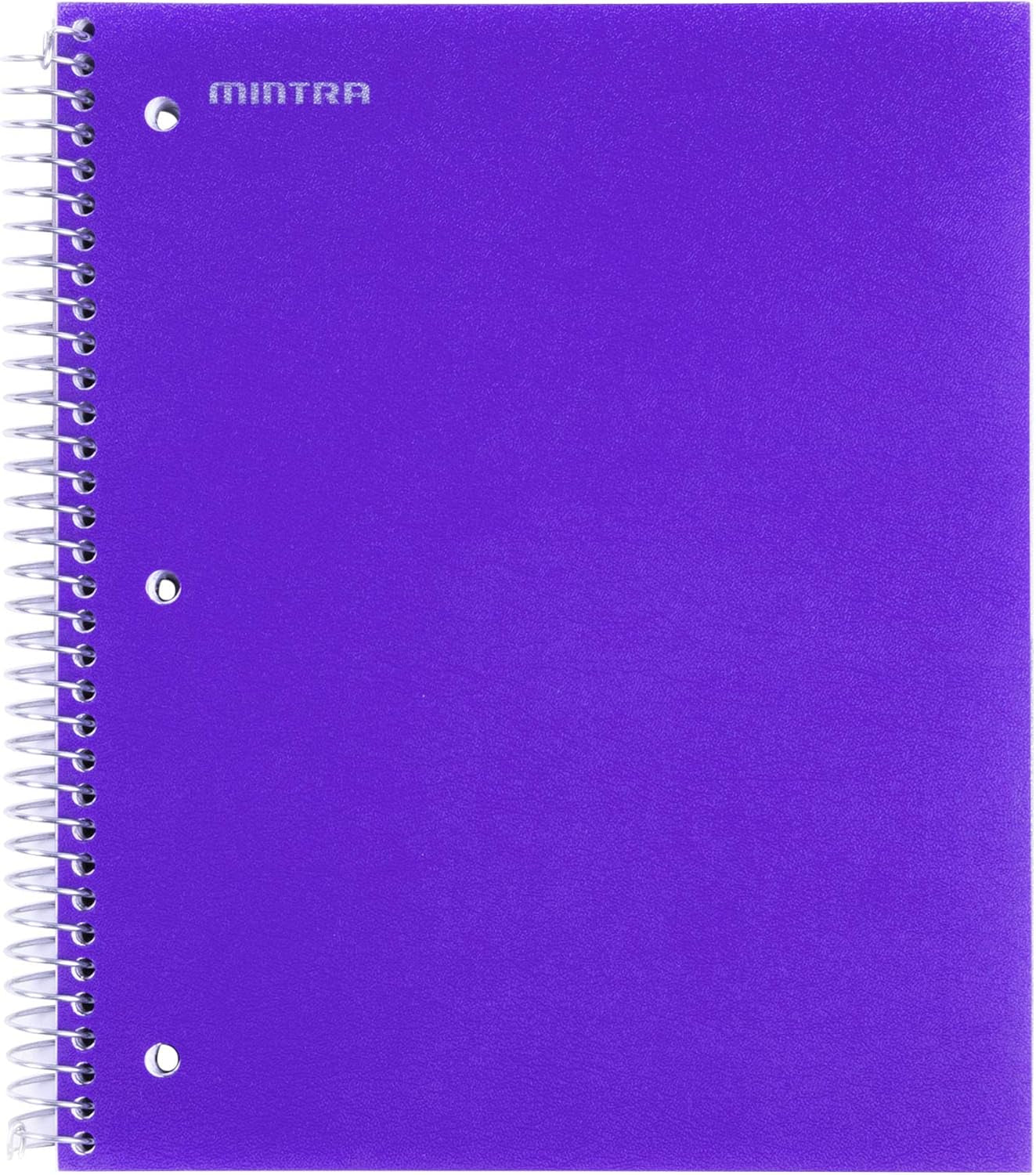 Premium Office Durable Spiral Notebooks - 3 Subject, College Ruled, Purple (2 Pack)