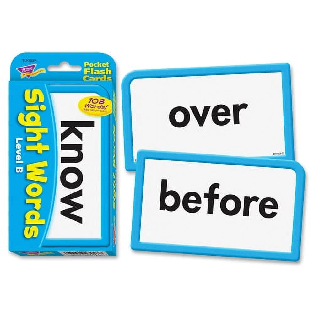 Engaging Sight Words Level B Flash Cards for Skill Development - 56 Durable Cards for Ages 6+