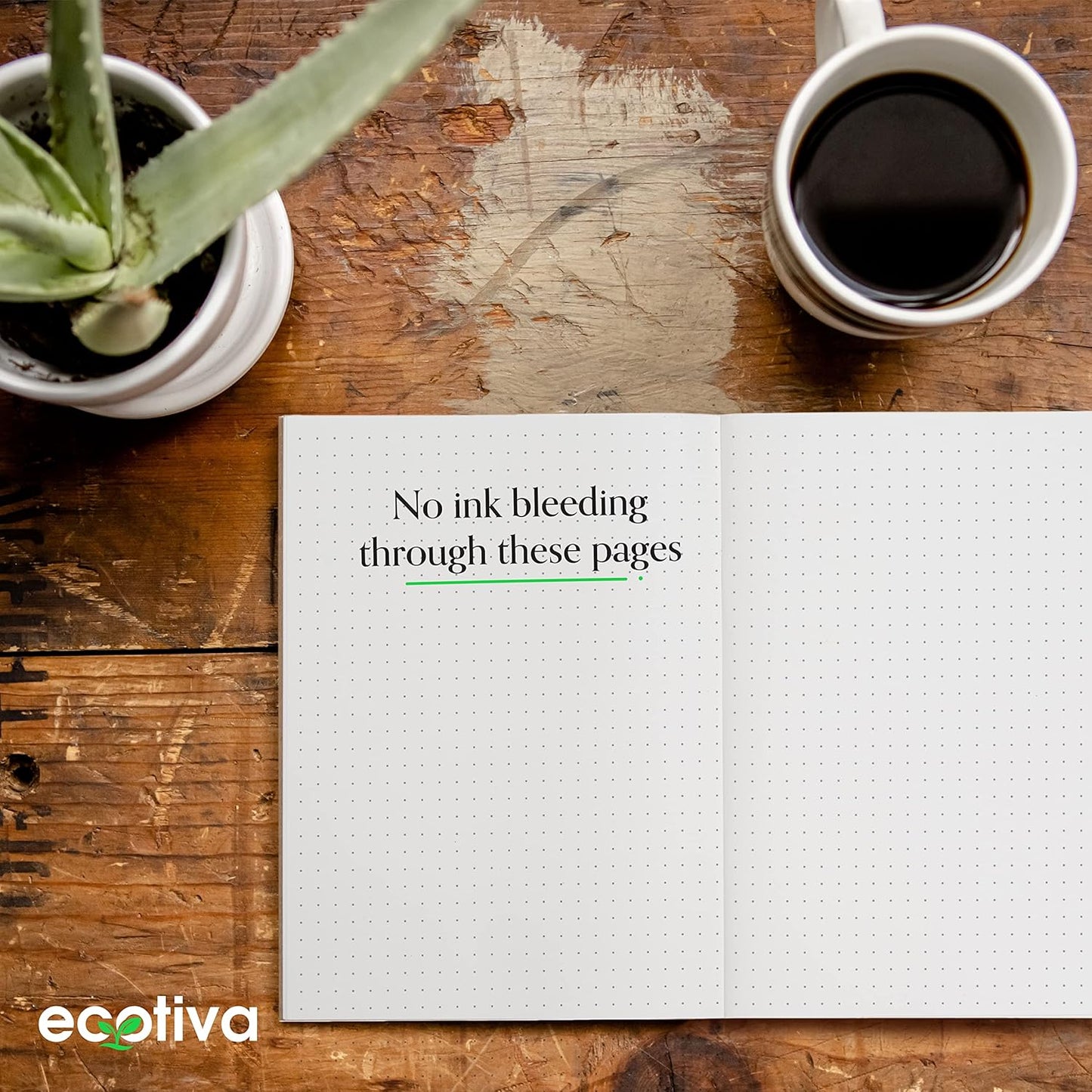 Premium Eco-Friendly Dotted Notebooks - 10 Pack of 100% Recycled A5 Notebooks with Thick Pages for Writing and Journaling