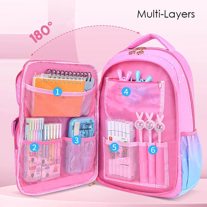 Charming Pink School Backpack Set for Girls - Perfect for Kids' School, Travel, and Adventures!