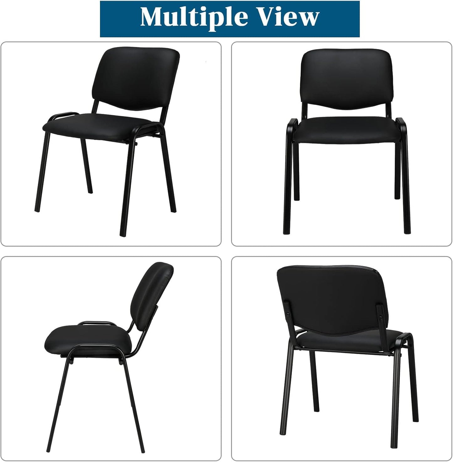 Premium PU Waiting Room Chairs - 5-Pack Stacking Solution for Office and Dining Spaces