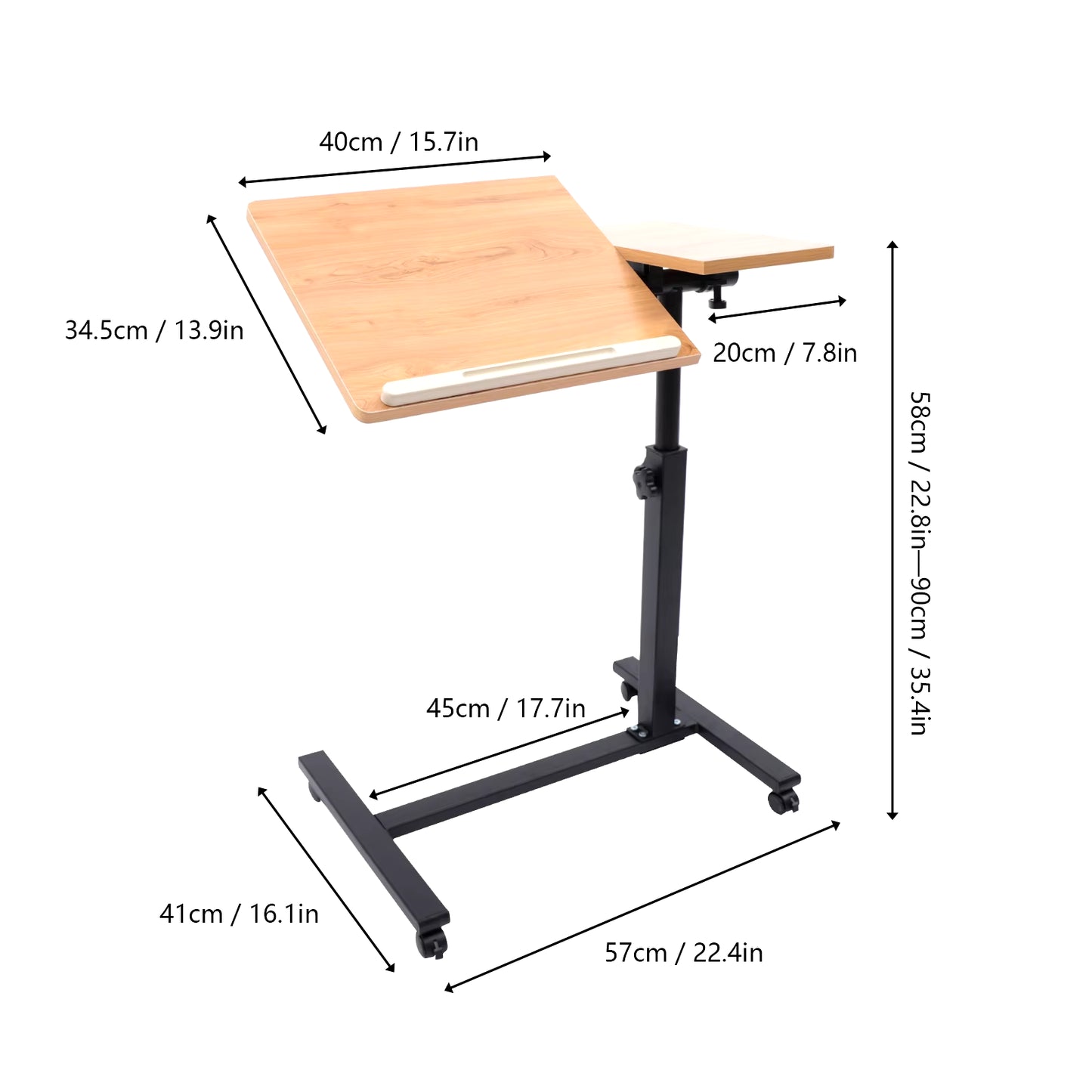 Height Adjustable Portable Mobile Lift Computer Folding Desk - Perfect for Study and Work