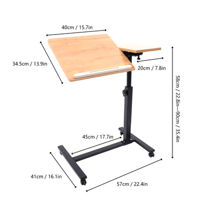 Height Adjustable Portable Mobile Lift Computer Folding Desk - Perfect for Study and Work