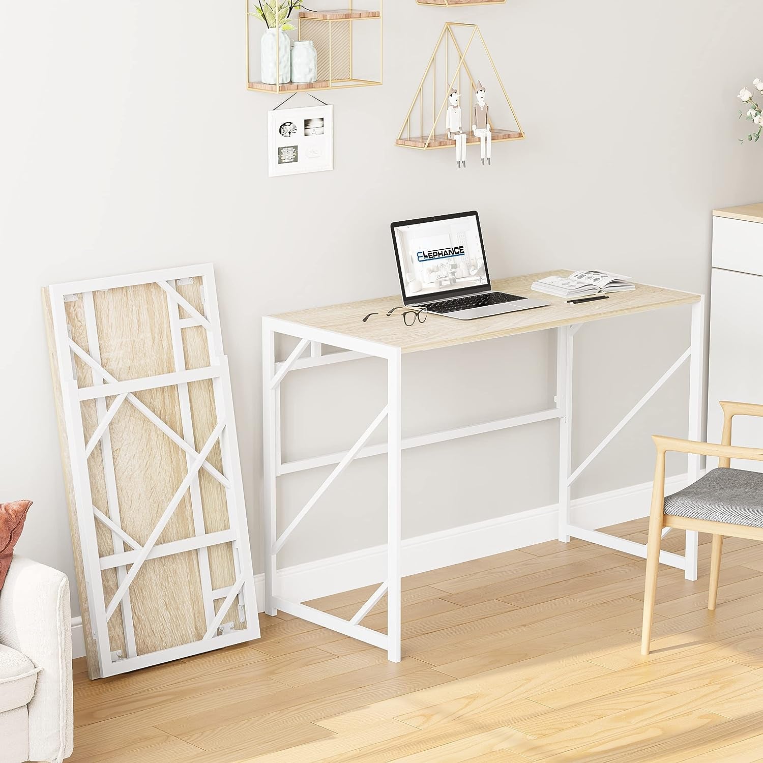 Versatile Folding Desk: Modern Computer Desk for Home Office - No Assembly Required, Perfect for Small Spaces