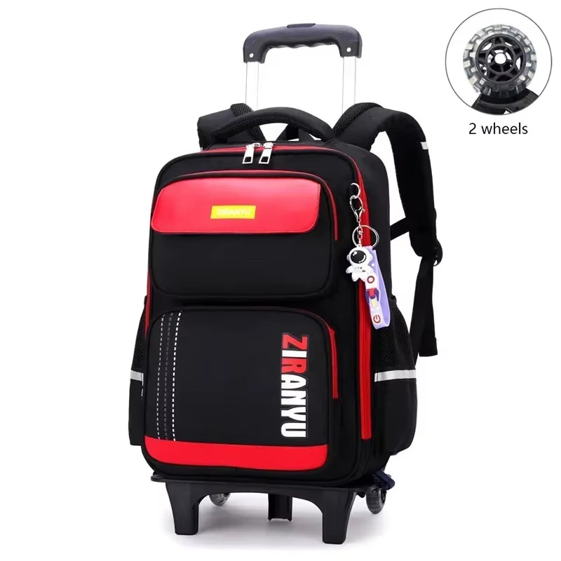 Stylish and Functional Student Rolling Backpack for Primary School Children - Trolley School Bag with Wheels for Easy Mobility