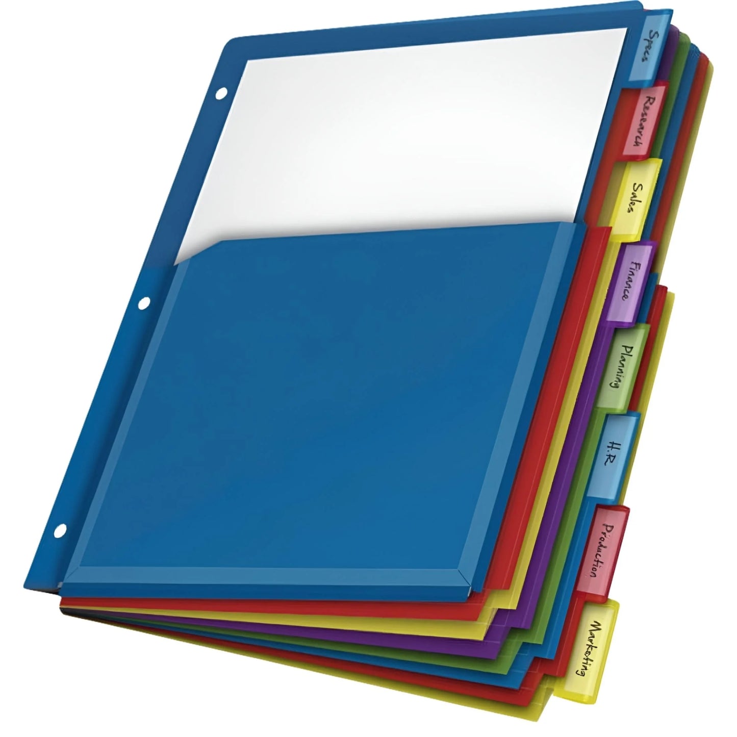 Premium 8-Tab Expanding Pocket Index Dividers - Assorted Colors (11 x 8.5 Inches, 8/Pack)