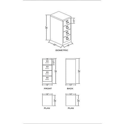 Commercial Grade 4 Drawer Letter File Cabinet in Sleek Black - Fully Assembled for Effortless Organization