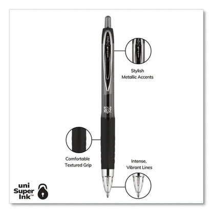 Premium Signo 207 Retractable Gel Pens - Bold 1.0 mm Black Ink, Translucent Black Barrel, Bundle of 120