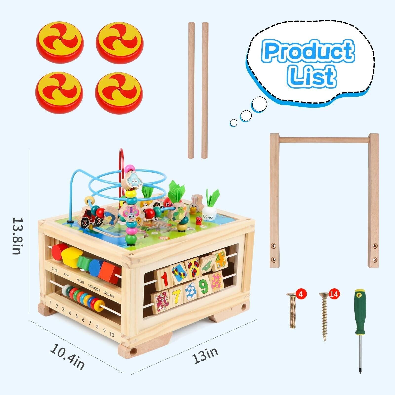 Discover the 7-in-1 Wooden Activity Cube: A Montessori-Inspired Educational Toy for Toddlers