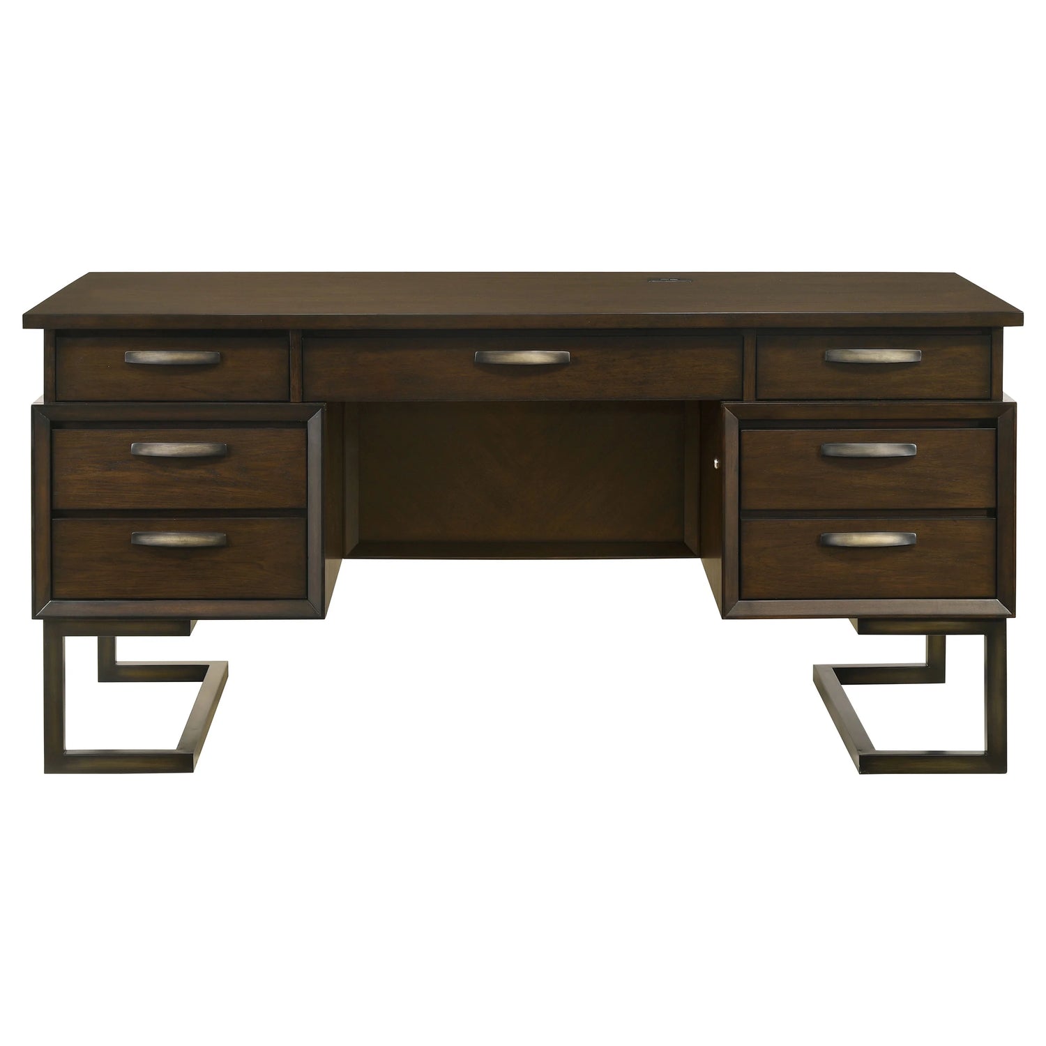 Marshall Executive Desk - Elegant Dark Walnut Finish with Functional Design for Modern Offices