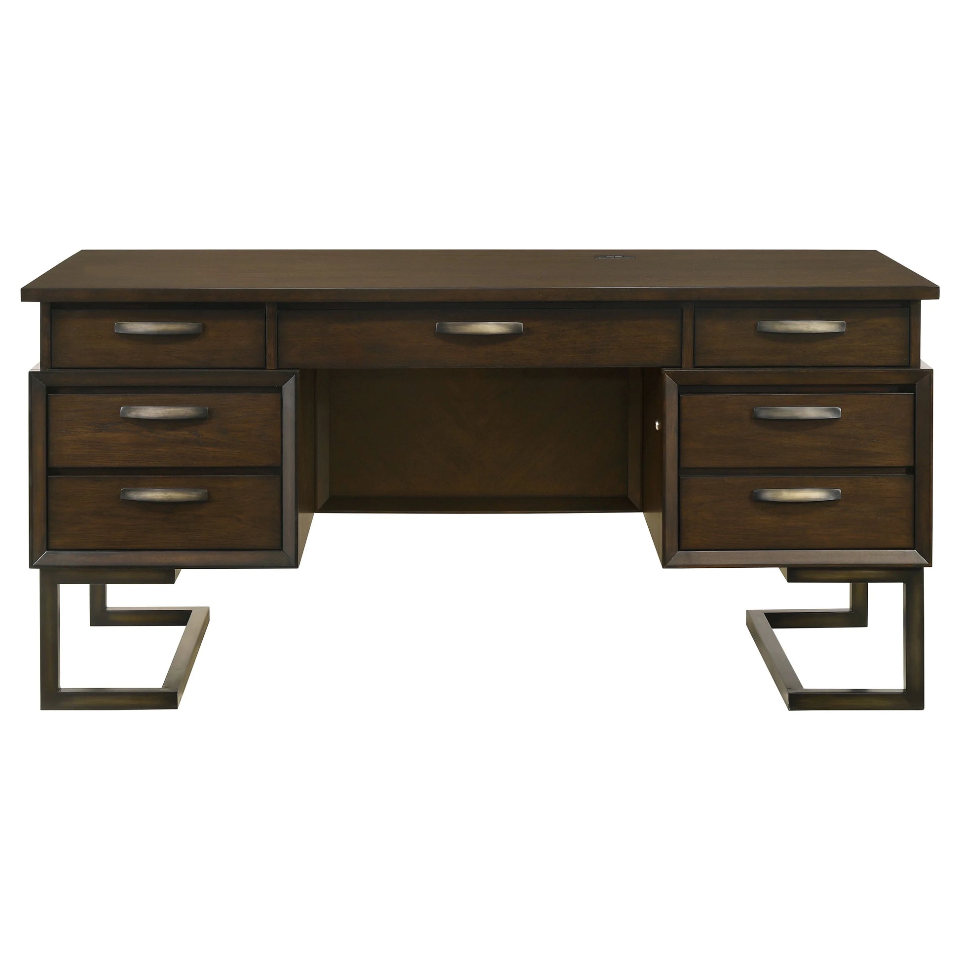 Marshall Executive Desk - Elegant Dark Walnut Finish with Functional Design for Modern Offices