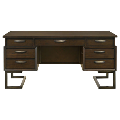 Marshall Executive Desk - Elegant Dark Walnut Finish with Functional Design for Modern Offices