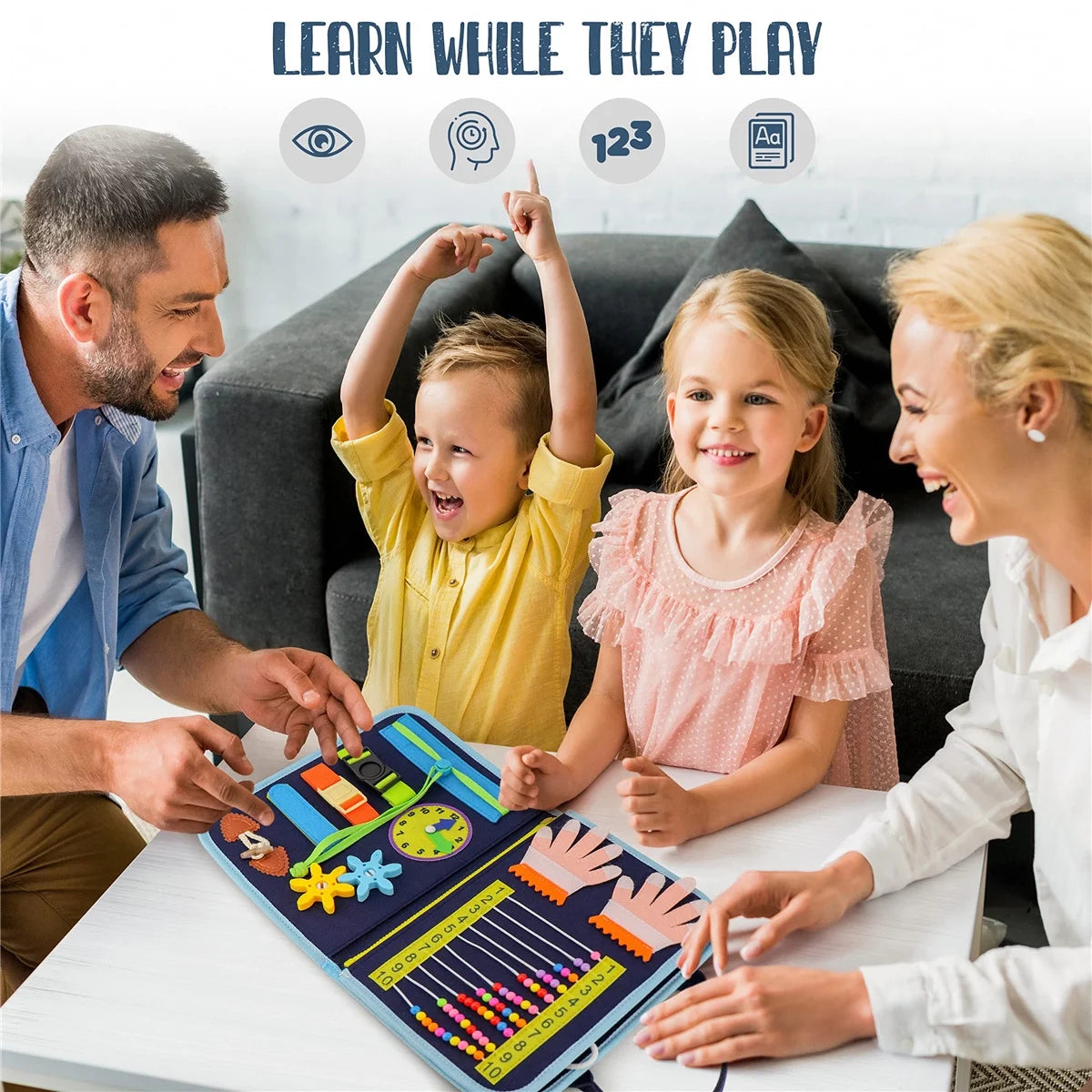 Educational Busy Board with 25 Engaging Activities for Toddlers - Enhance Fine Motor Skills and Problem Solving