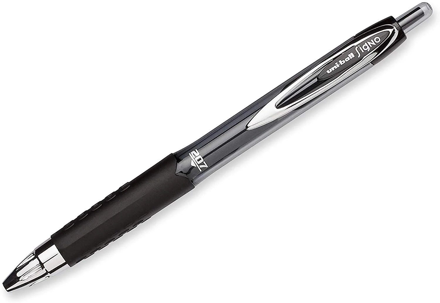 uni-ball 207 Retractable Gel Pens - Medium Point (0.7mm) in Black - Pack of 2 for Effortless Writing