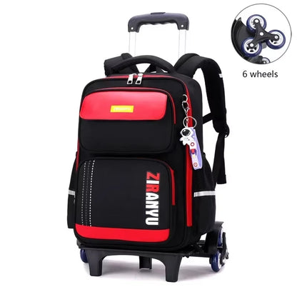 Stylish and Functional Student Rolling Backpack for Primary School Children - Trolley School Bag with Wheels for Easy Mobility