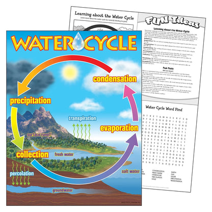 Engaging Water Cycle Learning Chart - 17" x 22" Educational Tool for Classrooms and Home