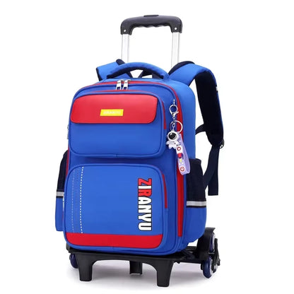 Stylish and Functional Student Rolling Backpack for Primary School Children - Trolley School Bag with Wheels for Easy Mobility