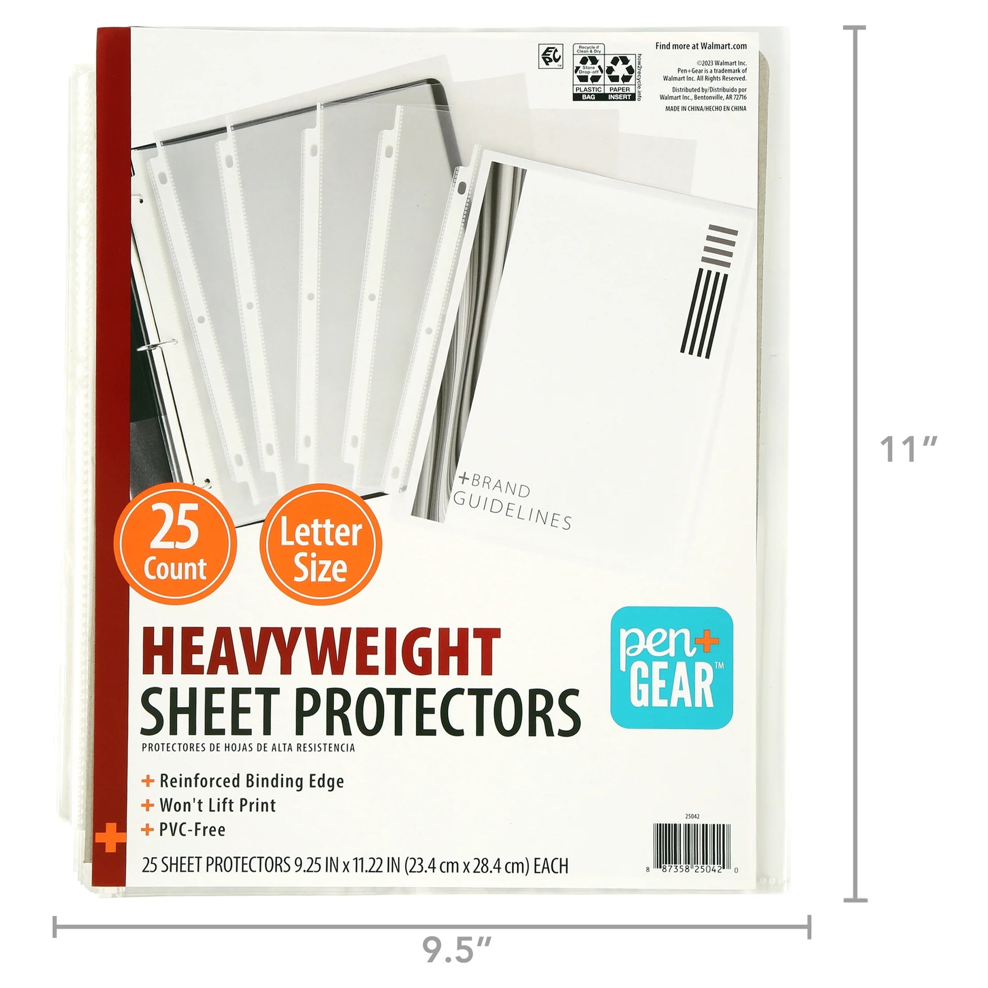 Heavyweight Sheet Protectors, 8.5" X 11", 25 Count