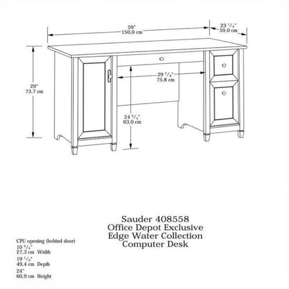 Elegant Estate Black Computer Desk for Home Office