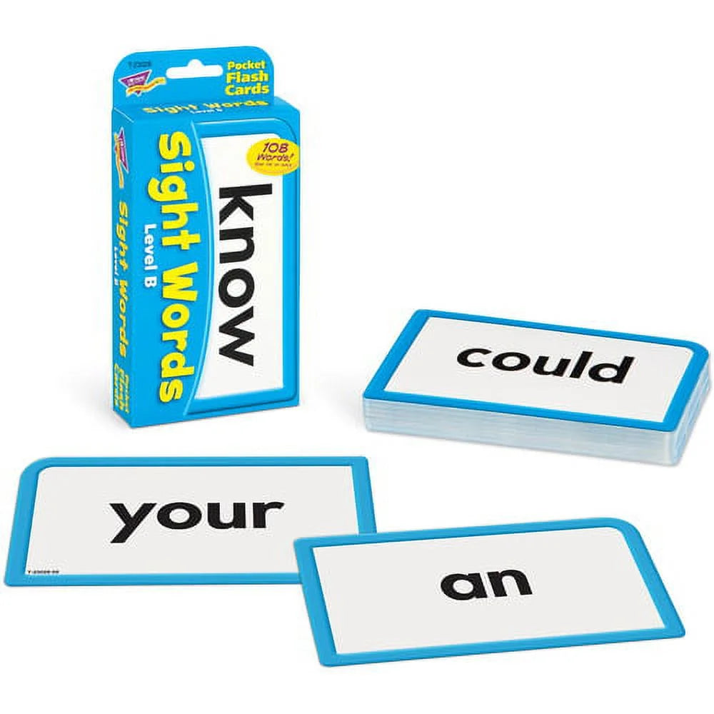 Engaging Sight Words Level B Flash Cards for Skill Development - 56 Durable Cards for Ages 6+