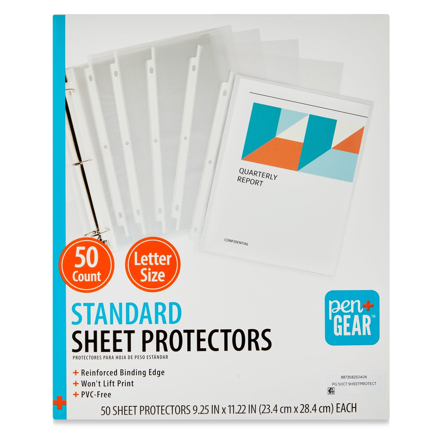 Premium Pen + Gear Standard Sheet Protectors - 50 Clear, Durable Protectors for 8.5" x 11" Documents