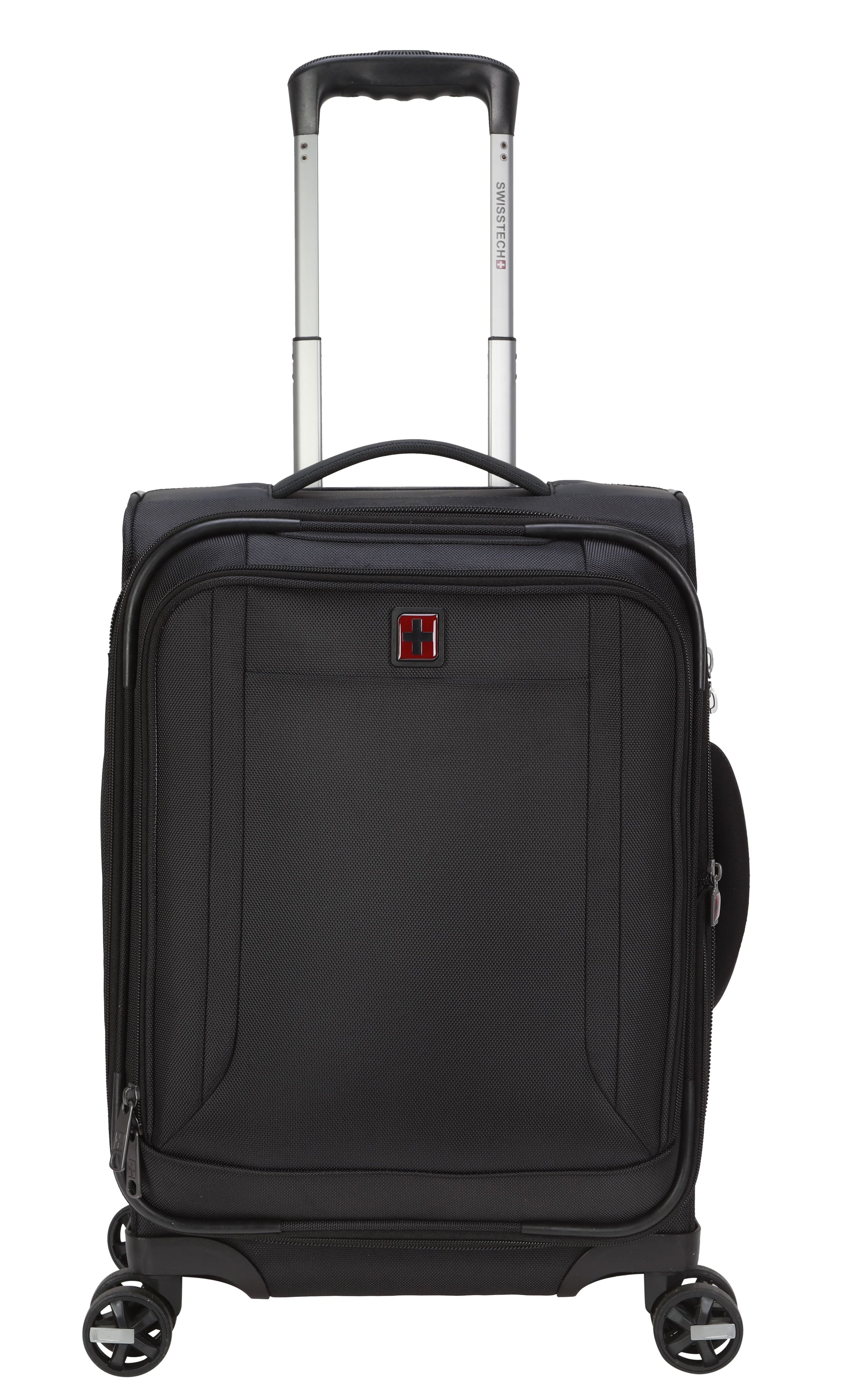 Premium 20-Inch Softside Carry-On Luggage with 8-Wheel Spinner in Classic Black