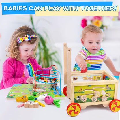 Discover the 7-in-1 Wooden Activity Cube: A Montessori-Inspired Educational Toy for Toddlers