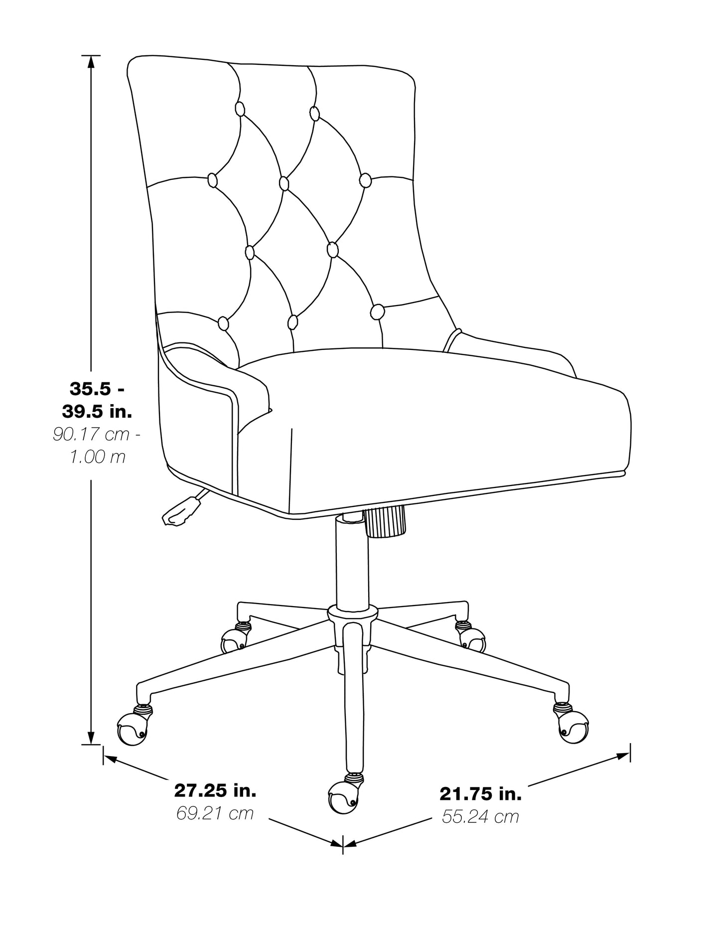 Sophisticated Amelia Office Chair in Fog Gray Fabric with Chrome Base for Ultimate Comfort and Style