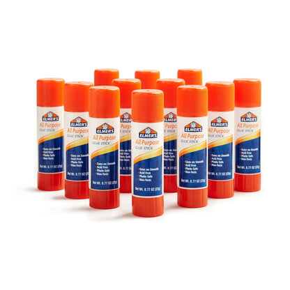 12-Count All-Purpose Glue Sticks, 22 Grams, Clear, Washable & Non-Toxic, Ideal for Household, Classroom & Craft Use