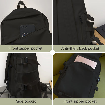 Versatile Black College Backpack - Ideal Travel Daypack for High School Students and Professionals