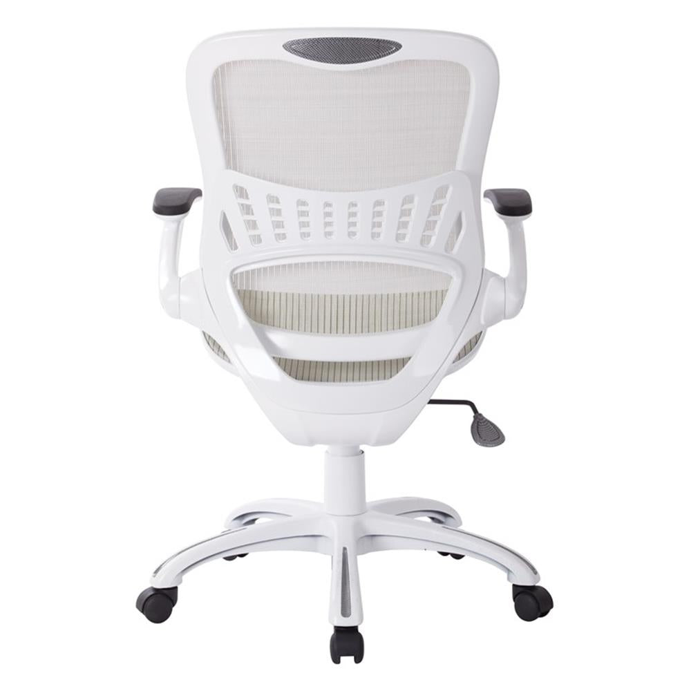 Riley Ergonomic Office Chair with Adjustable White Mesh Seat and Back for Ultimate Comfort