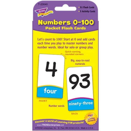 Engaging Numbers 0-100 Flash Cards for Fun Learning - 56 Cards per Box