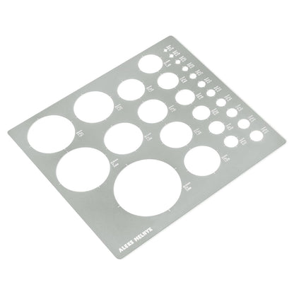 Precision Metal Circle Template with 37 Metric Circles for Accurate Drawing and Design