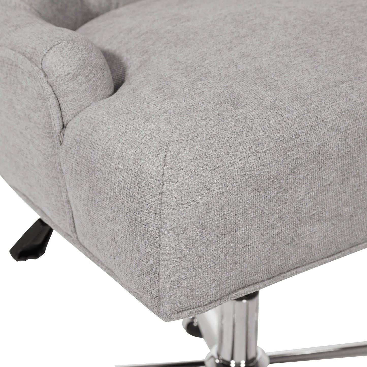 Sophisticated Amelia Office Chair in Fog Gray Fabric with Chrome Base for Ultimate Comfort and Style