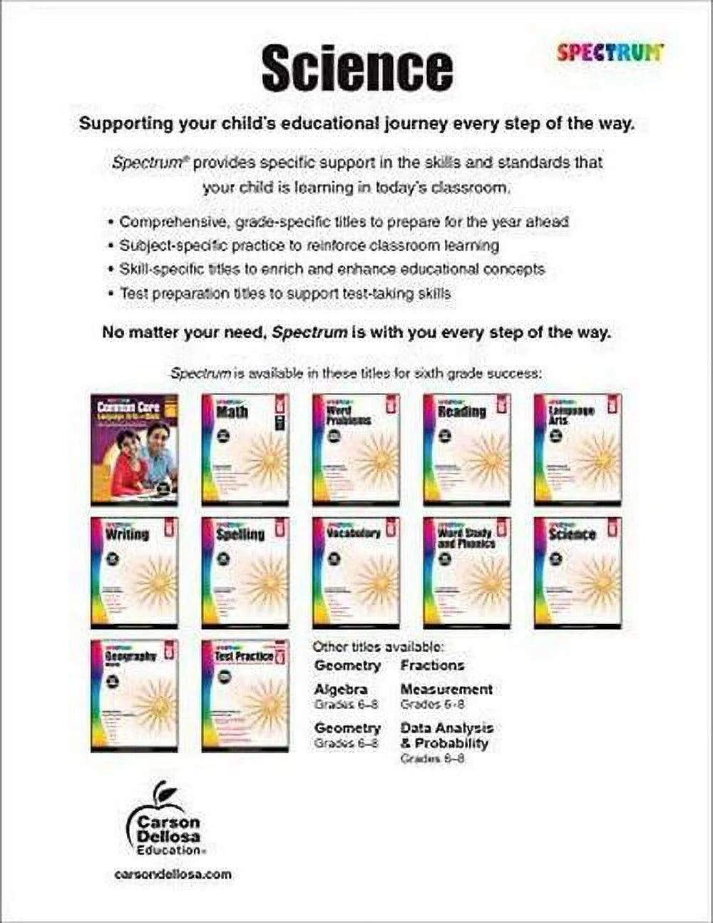 Spectrum Science Workbook for Grade 6: Enhance Your Child's Scientific Skills and Knowledge