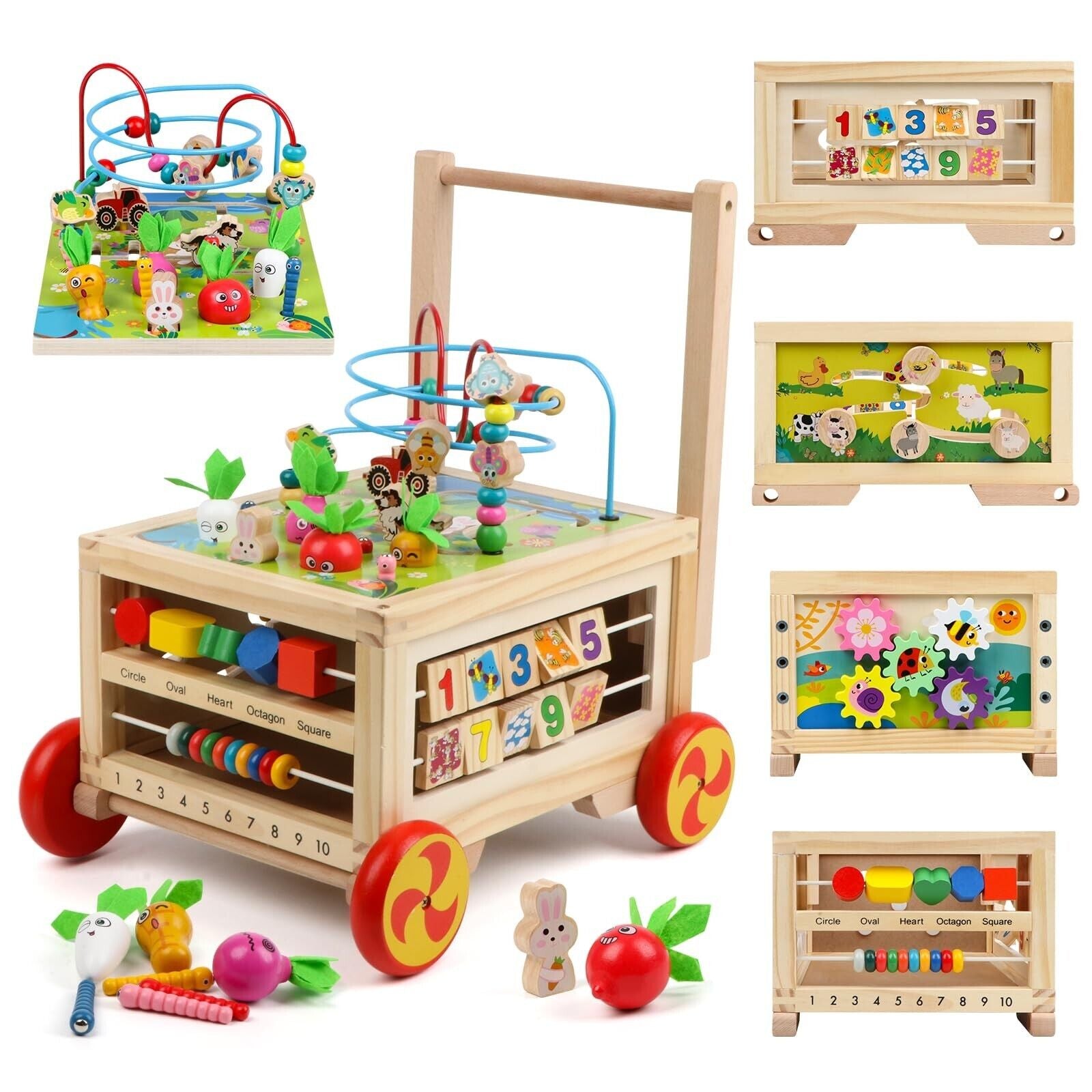 Discover the 7-in-1 Wooden Activity Cube: A Montessori-Inspired Educational Toy for Toddlers