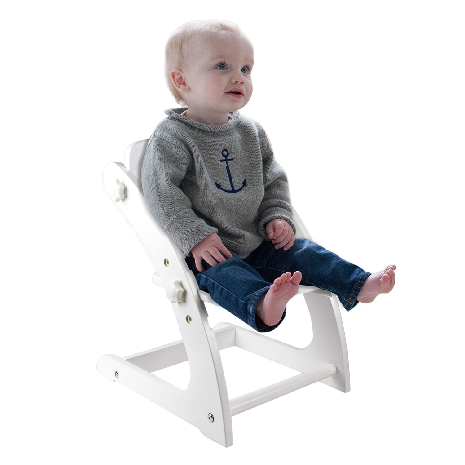 Elevate Your Child's Seating Experience with Adjustable Height Grow with Me Chairs – Stylish Wooden High Chairs for Toddlers and Children (Set of 2, Supports Up to 50 lbs) in Soft White Finish