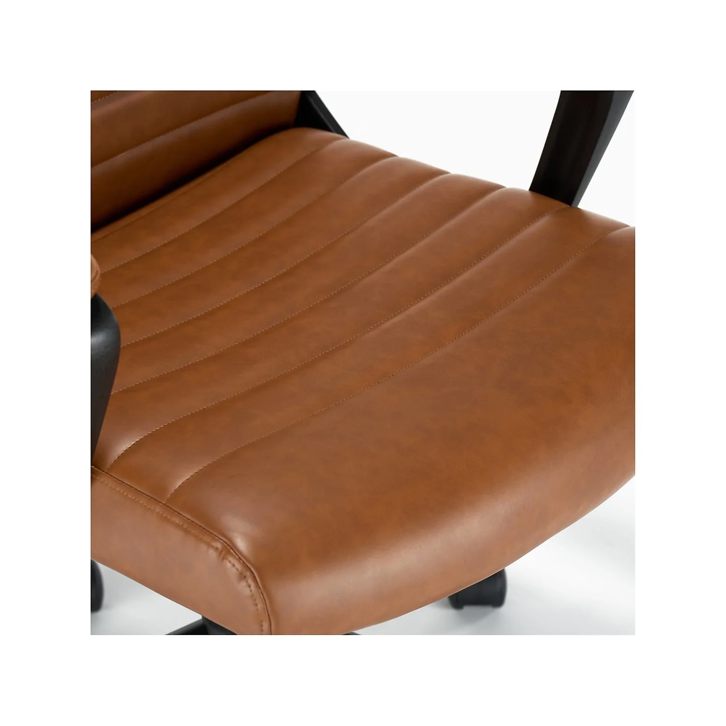 Transform Your Workspace with the Ergonomic Mid Back Desk Chair in Luxurious Cognac Bonded Leather