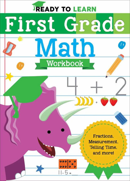 Engaging First Grade Math Workbook: Master Fractions, Measurement, and Telling Time!