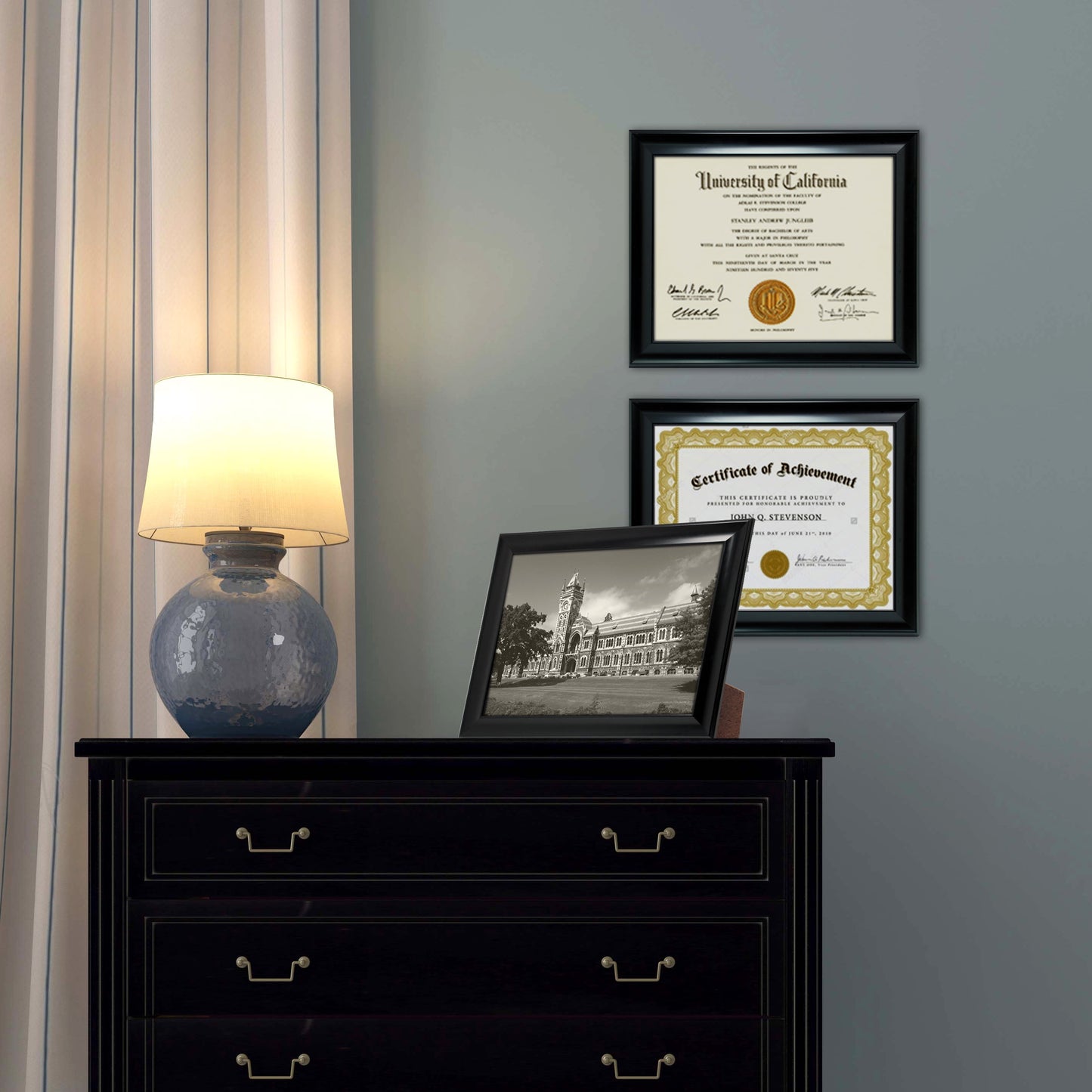 Elegant 8.5x11 Reagan Black Document Frame Set of 12 - Perfect for Home and Office Decor