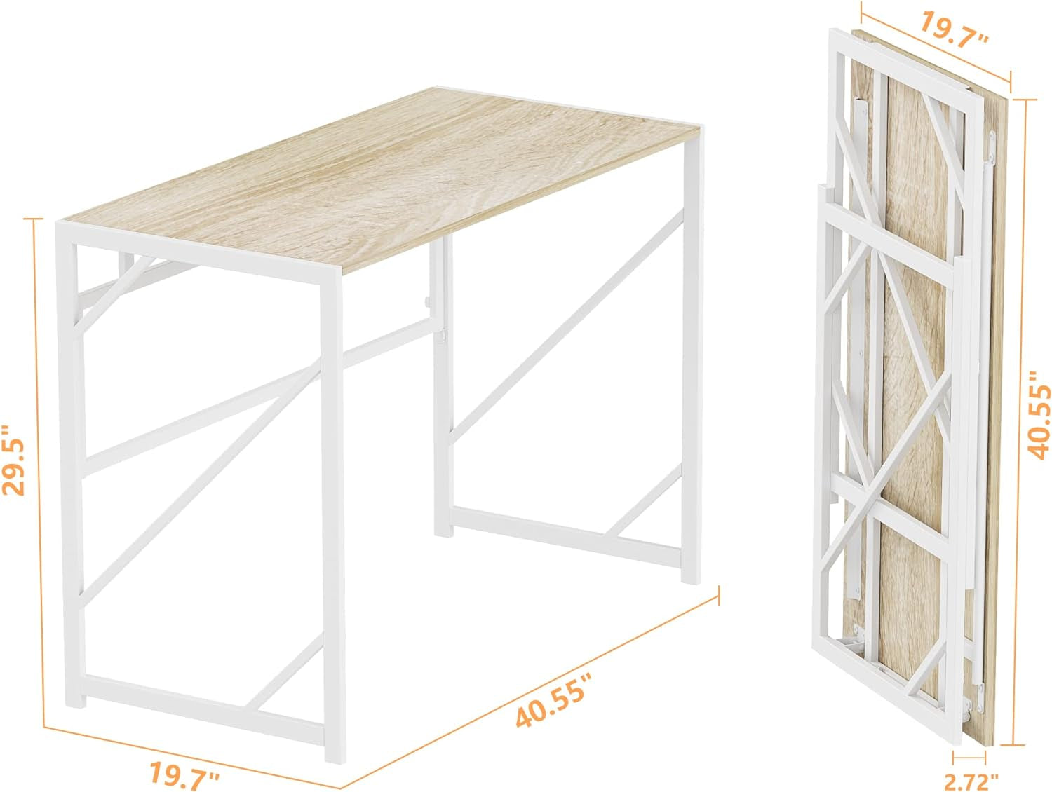 Versatile Folding Desk: Modern Computer Desk for Home Office - No Assembly Required, Perfect for Small Spaces