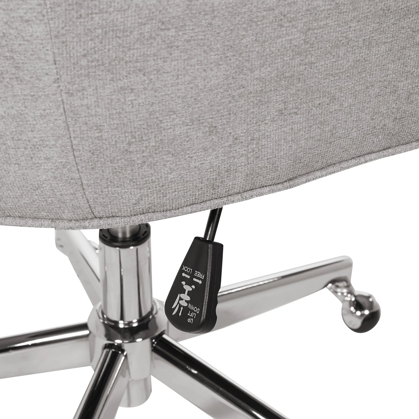 Sophisticated Amelia Office Chair in Fog Gray Fabric with Chrome Base for Ultimate Comfort and Style