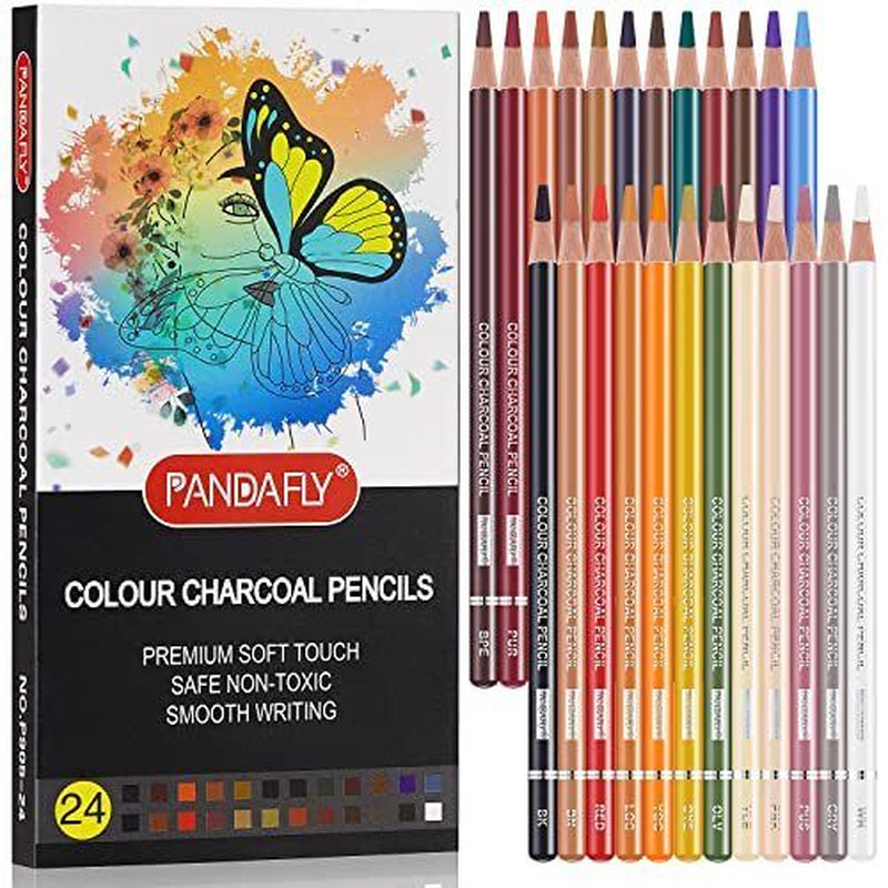 24 Colors Professional Colour Charcoal Pencils Drawing Setskin Tone Pencilsnew