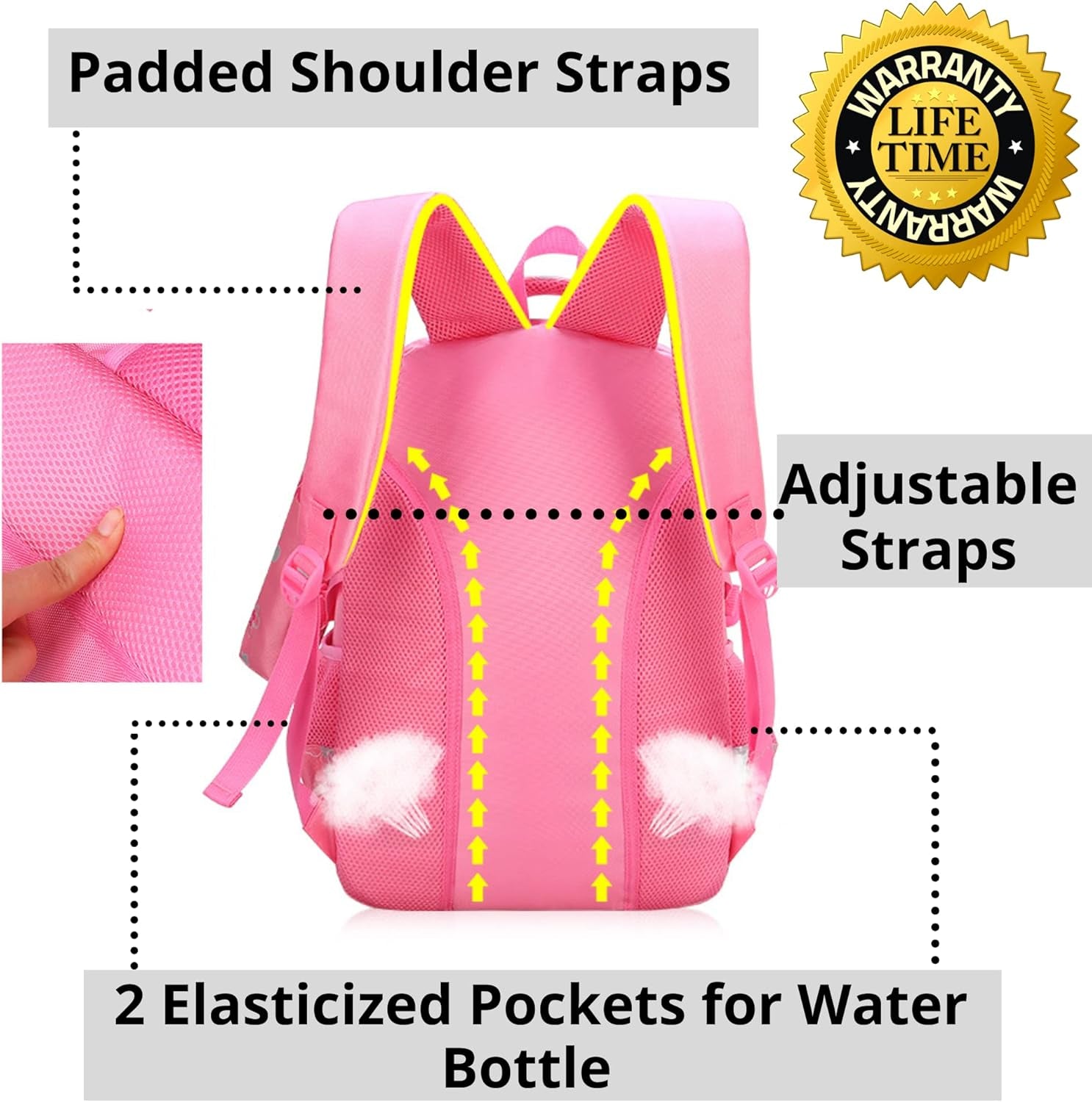 Trendy Pink Unicorn Kids Backpack with Pencil Case - Perfect for School, Water-Resistant & Stylish!