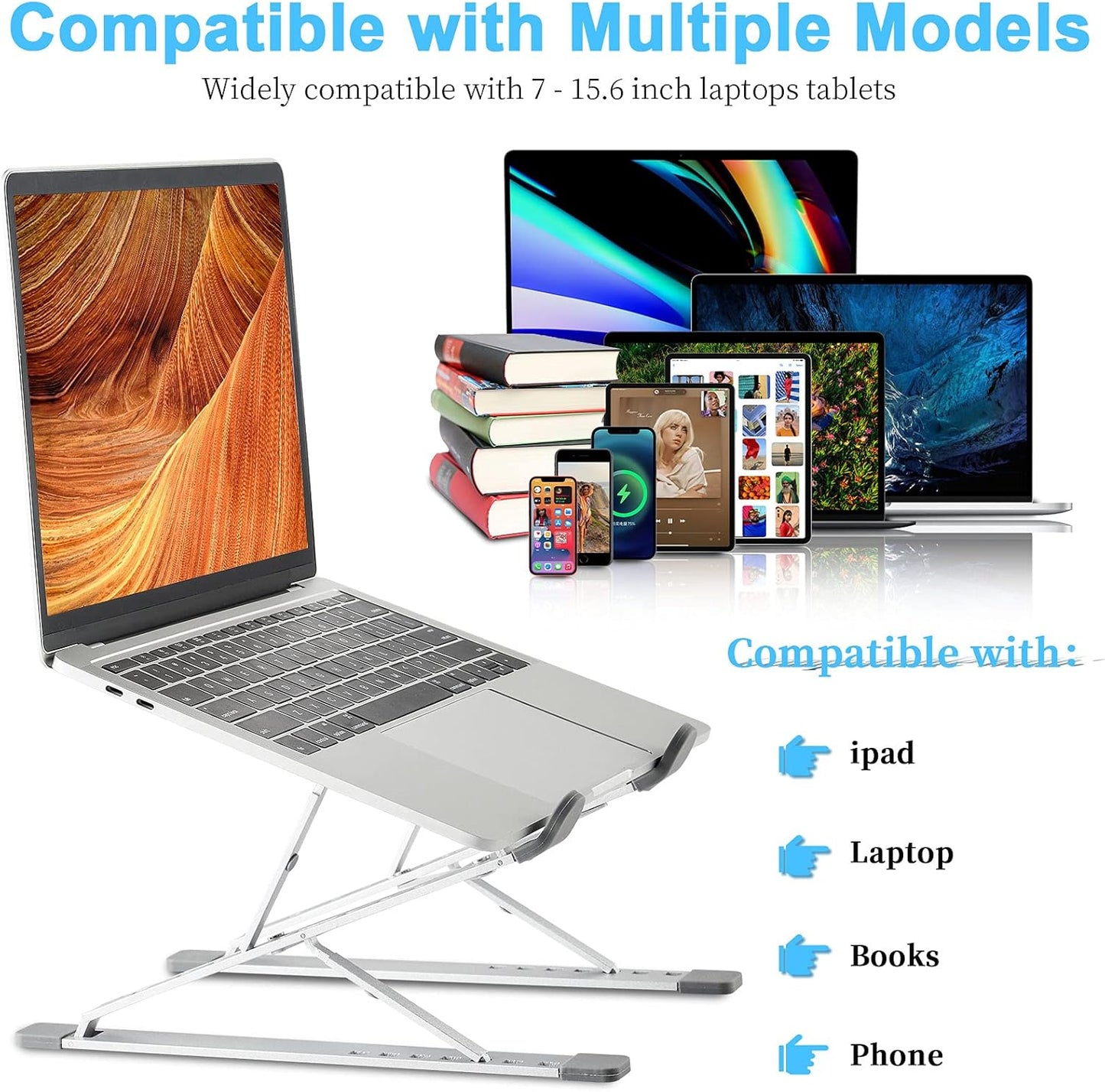 Elevate Your Workspace with Our Adjustable Laptop Stand - Ergonomic, Portable, and Compatible with All Laptops!