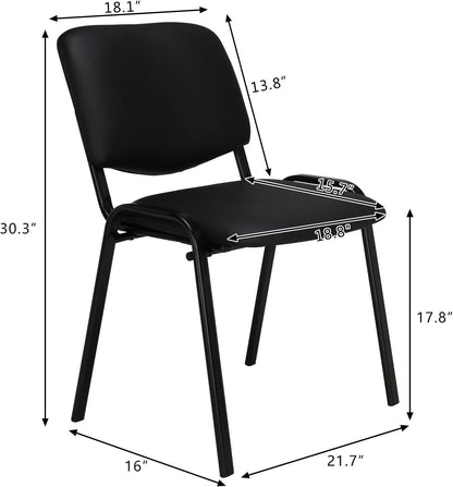 Premium PU Waiting Room Chairs - 5-Pack Stacking Solution for Office and Dining Spaces