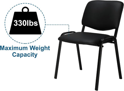 Premium PU Waiting Room Chairs - 5-Pack Stacking Solution for Office and Dining Spaces