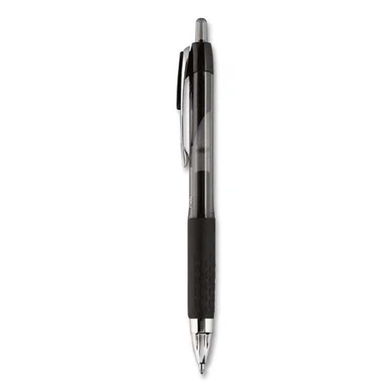 Premium Signo 207 Retractable Gel Pens - Bold 1.0 mm Black Ink, Translucent Black Barrel, Bundle of 120