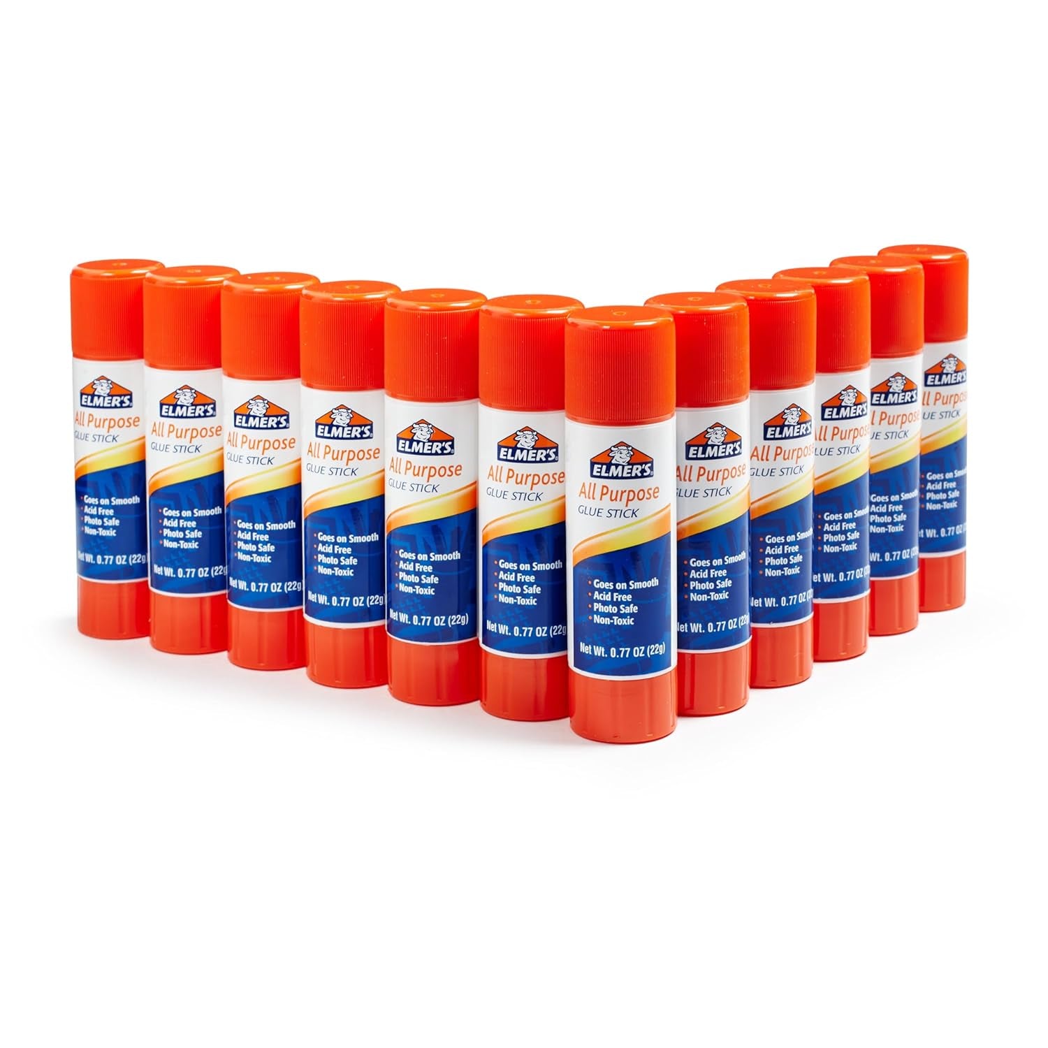 12-Count All-Purpose Glue Sticks, 22 Grams, Clear, Washable & Non-Toxic, Ideal for Household, Classroom & Craft Use