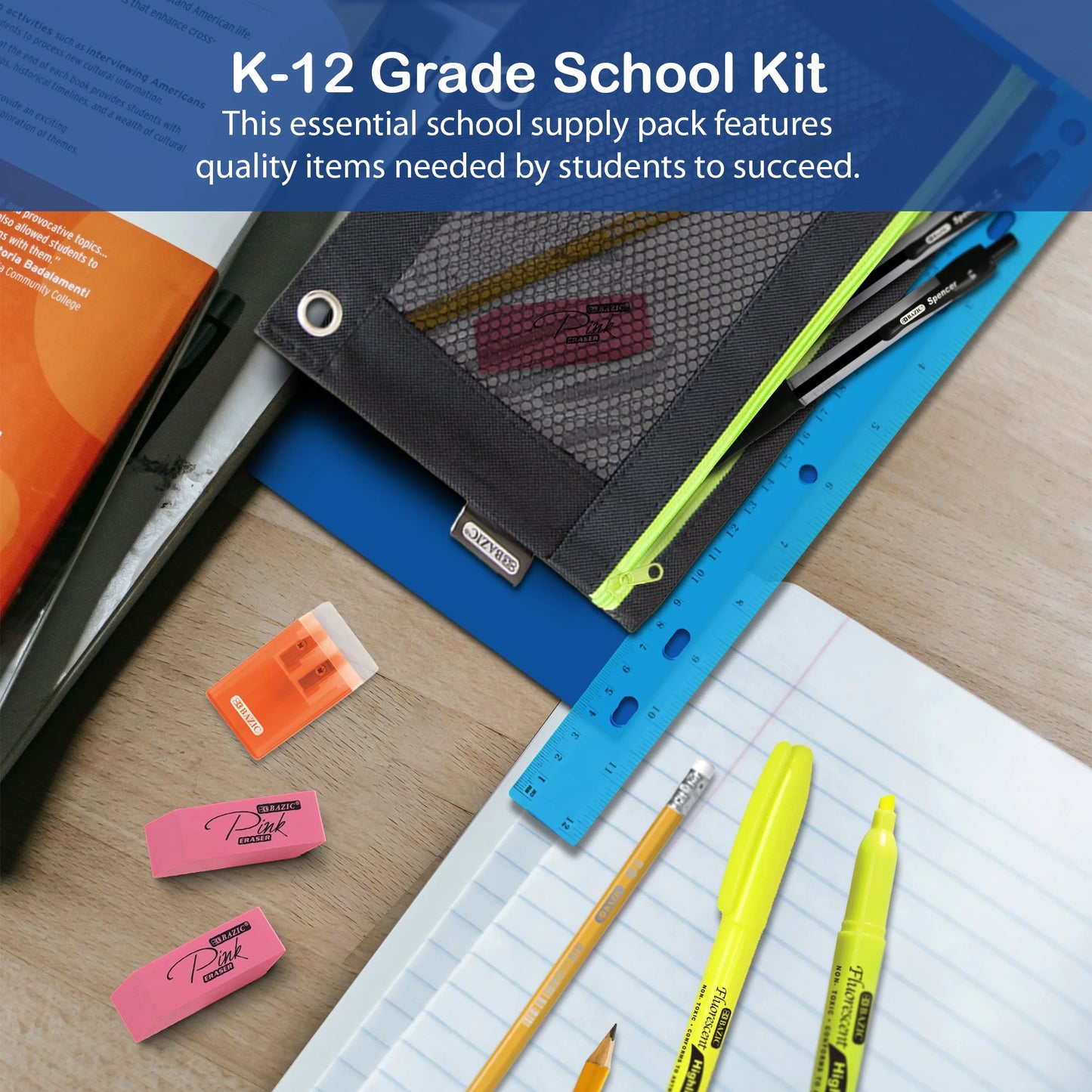 Ultimate Back to School Kit: 33 Essential Stationery Supplies for K-12 Students - Perfect for Organizing Your School Year!